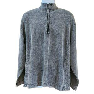 Woolrich Men's Gray Black Quarter Zip Pull Over Shirt XXL Detailed Long Sleeve